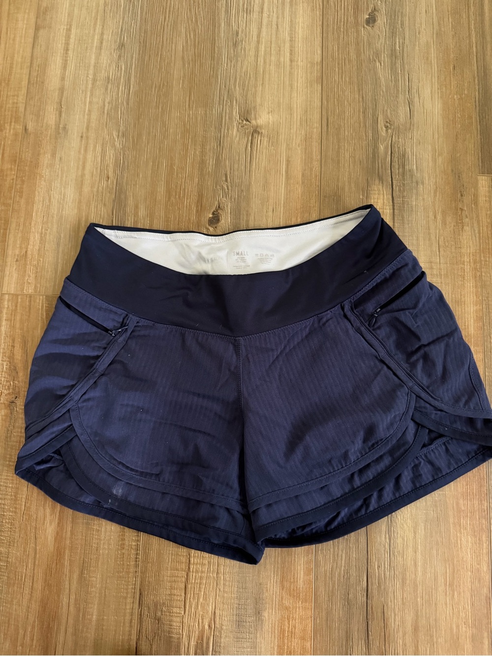 Hylete Navy Layered Hem Women's Athletic Shorts
